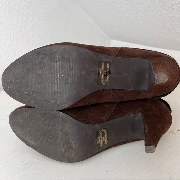 Steve Madden chocolate brown Jinnie suede heel booties size 8.5 - Picture 10 of 11
